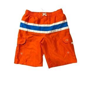 OP Boy's Swim Orange/Blue Swim Trunks Size Large 10-12